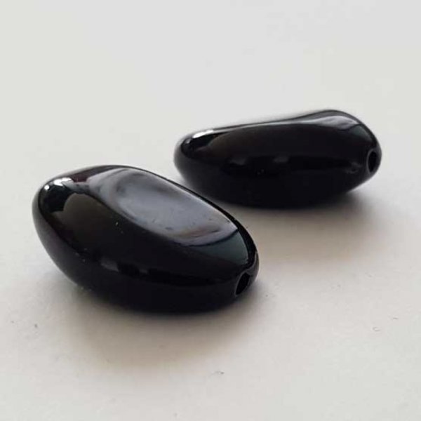 Breloque Perle Style Galet Noir N&deg;01