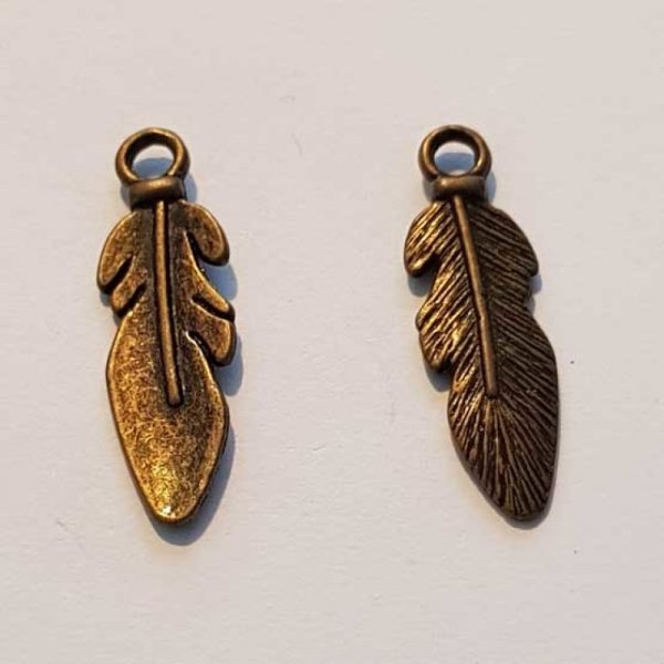 Breloque Plume N&deg;02 Bronze