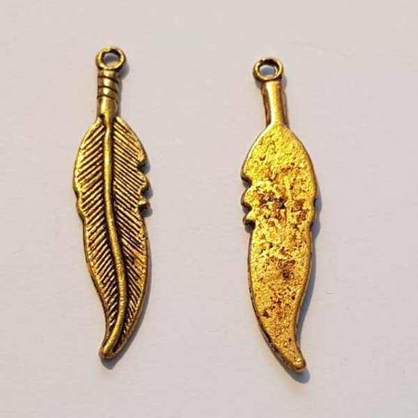 Breloque Plume N&deg;08 Dor&eacute;