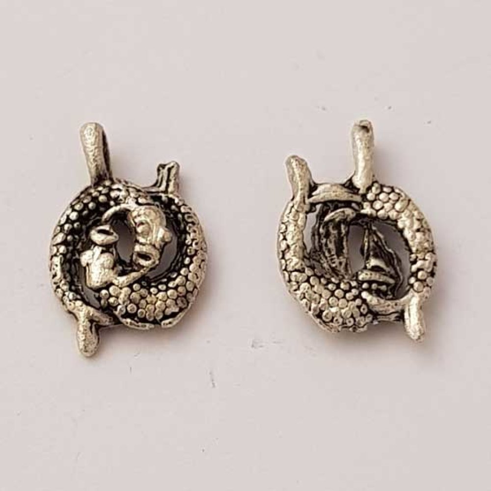 Pendente signo do zodíaco Peixes Metal prateado N°01