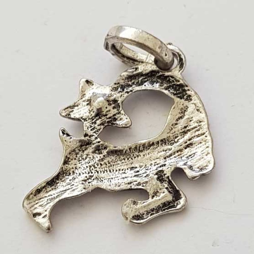 Pendente signo do zodíaco Capricórnio prateado N°03 com strass