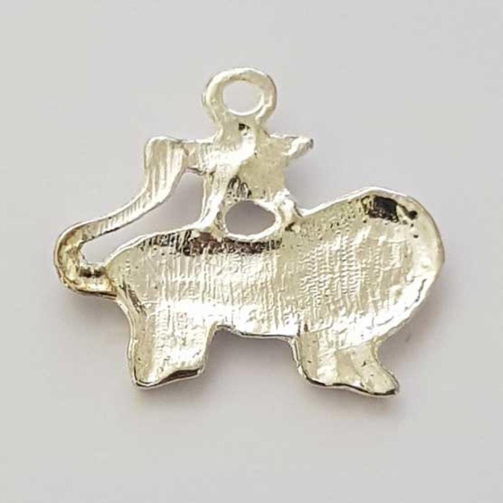 Pendente signo do zodíaco Leo Metal prateado N°04 com strass