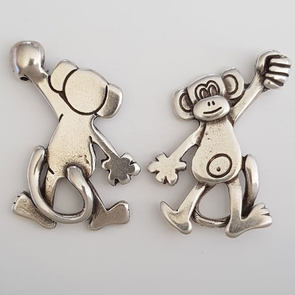 Monkey Charm N°02 Zamak (Prateado)