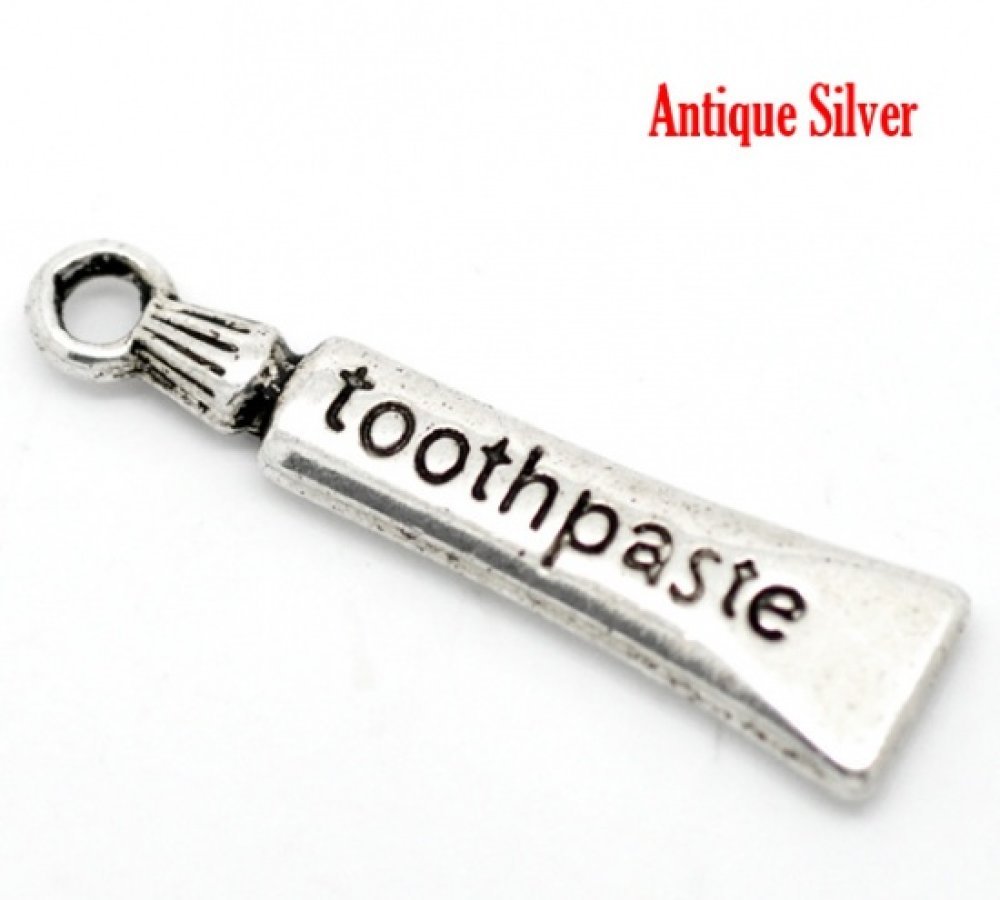 Pendente Tubo de pasta de dentes Prata