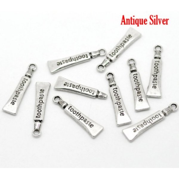 Pendente Tubo de pasta de dentes Prata