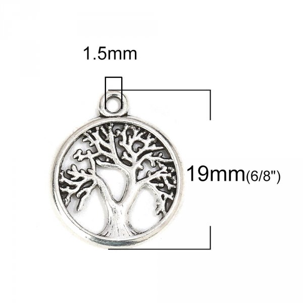 Pendente prateado da &aacute;rvore da vida N&deg;01