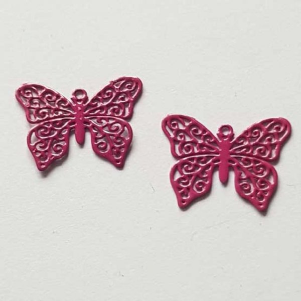 Breloque papillon N&deg;19 Mauve 13 x 16 mm