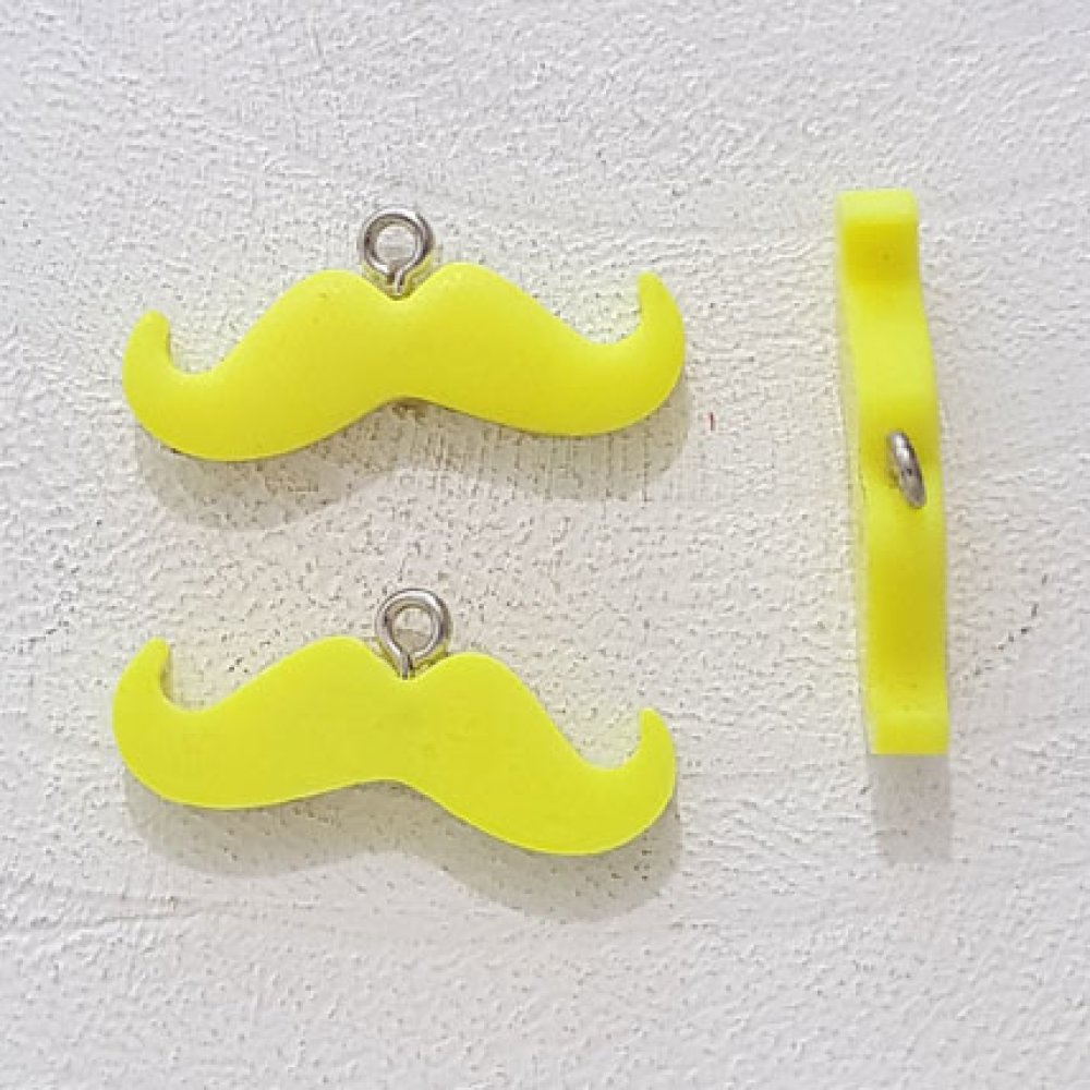Pendente Moustache N°10 Amarelo fluorescente
