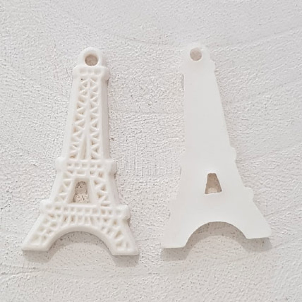 Pendente Torre Eiffel em resina branca