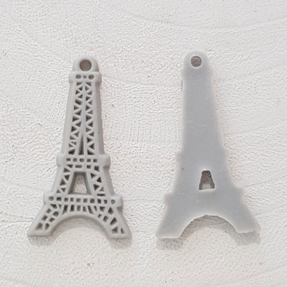 Pendente Torre Eiffel em resina cinzenta