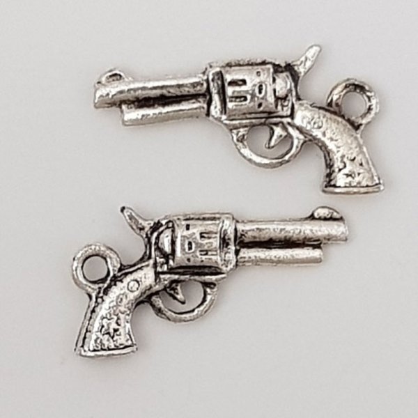 Charm rev&oacute;lver pistola N&deg;02 Prata