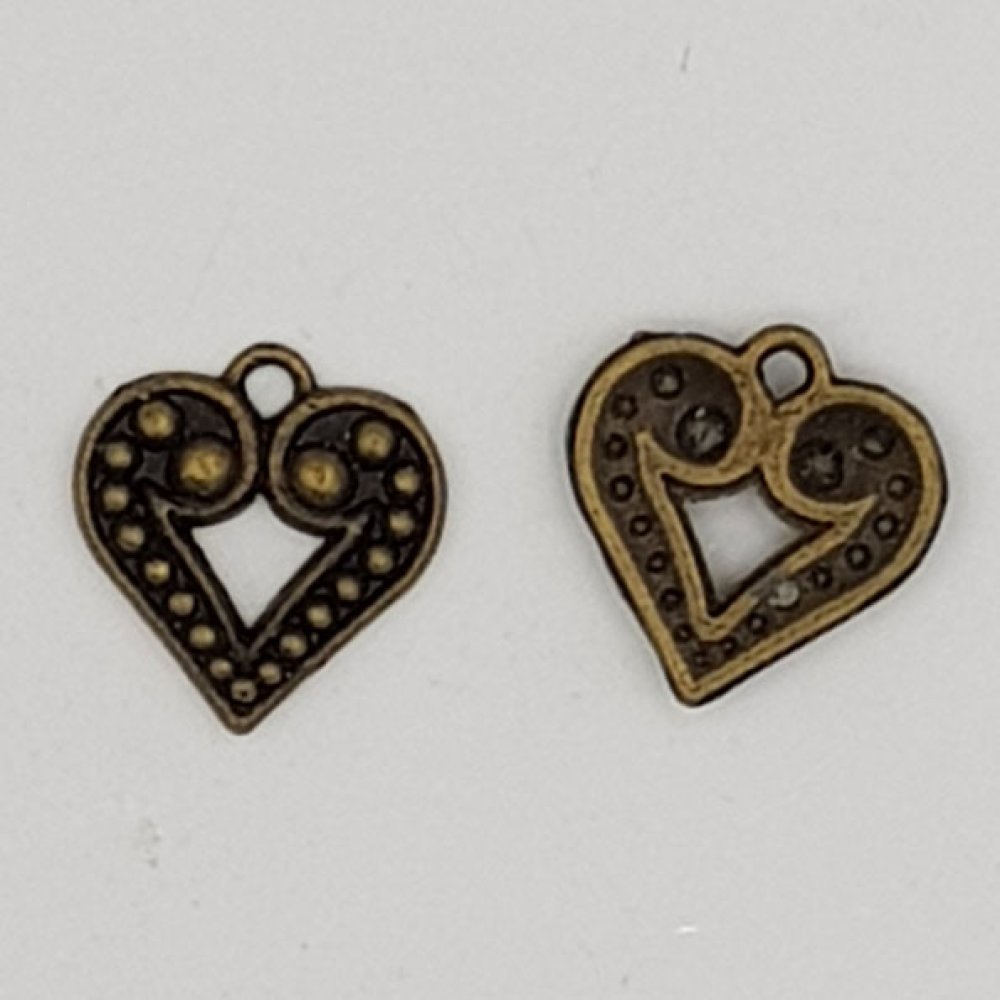 Amuletos em forma de coração N°12 Bronze