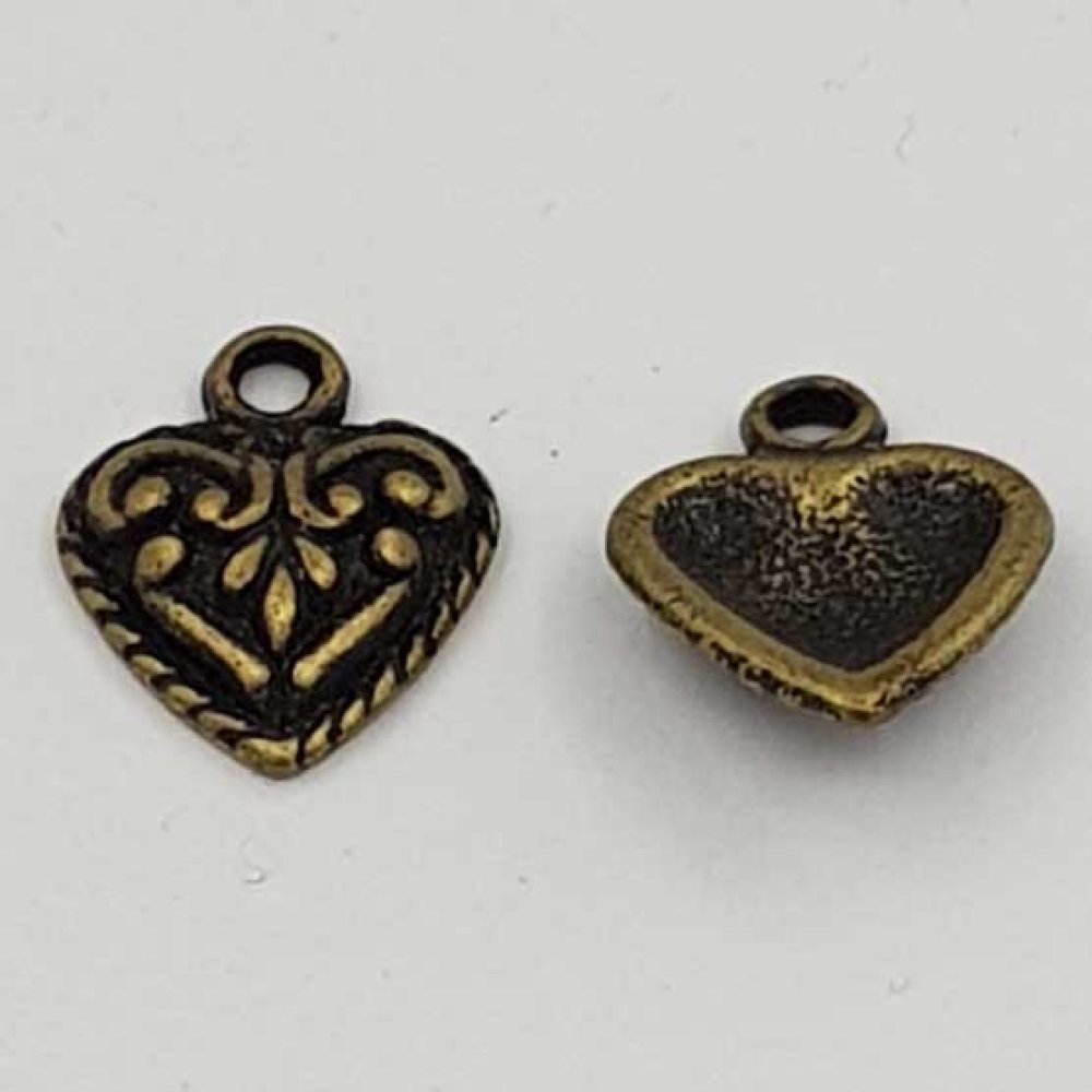 Amuletos em forma de coração N°30 Bronze