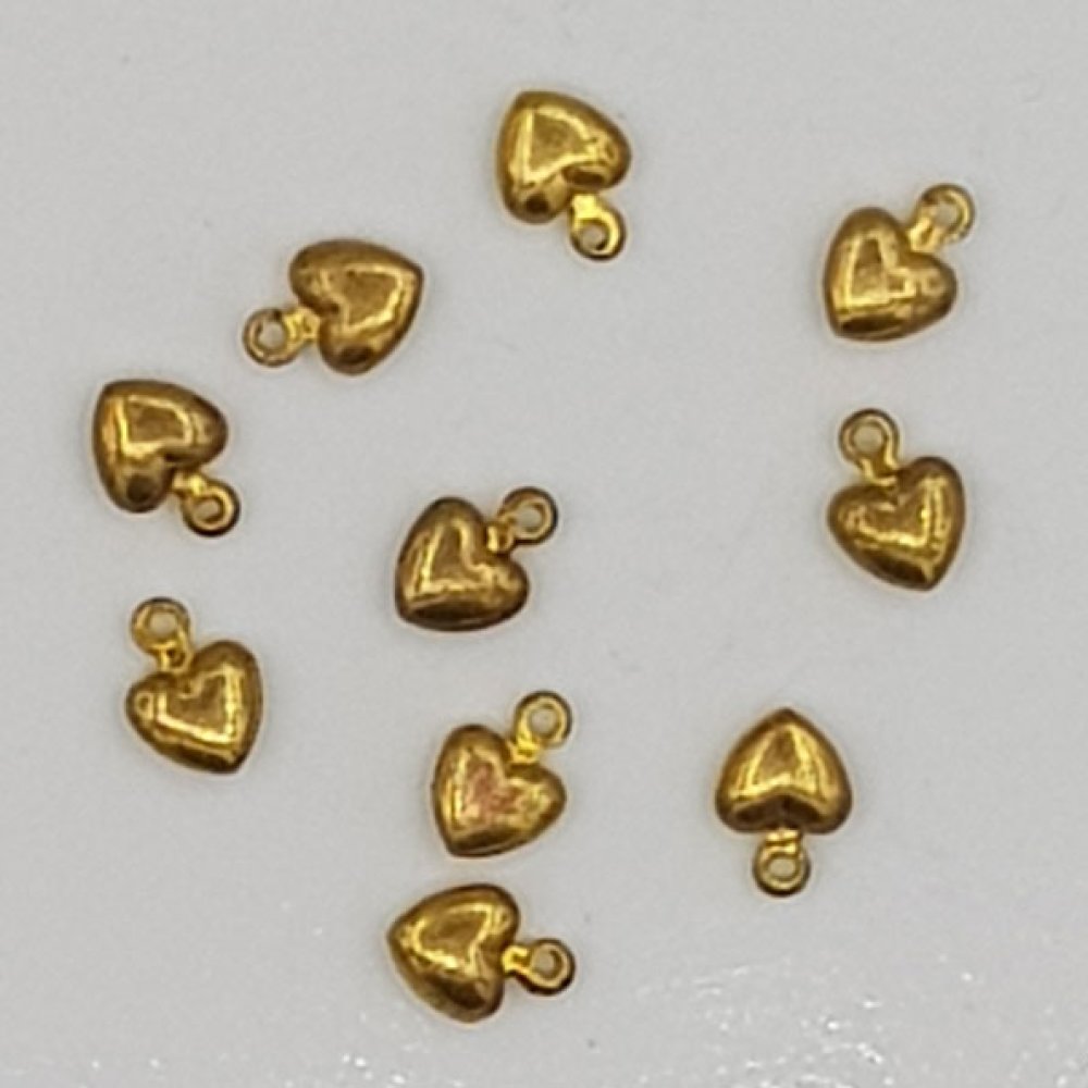 Amuletos em forma de coração N°37 em ouro antigo