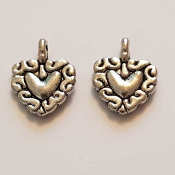 Breloques C&oelig;ur N&deg;74 Argent