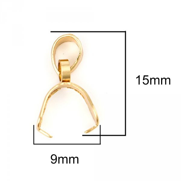 Fecho de a&ccedil;o inoxid&aacute;vel 3 x 15 mm dourado