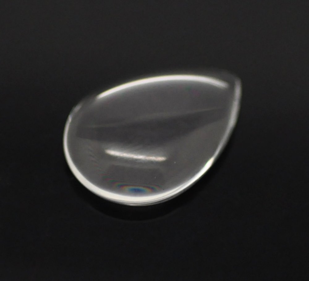 Cabochão Gota 13 x 18 mm em vidro transparente rebarbado N°24