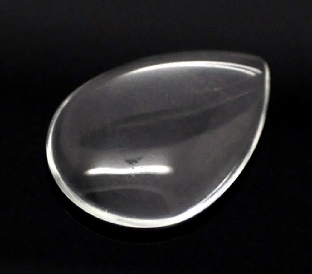 Cabochão Gota 18 x 25 mm em vidro transparente rebarbado N°25
