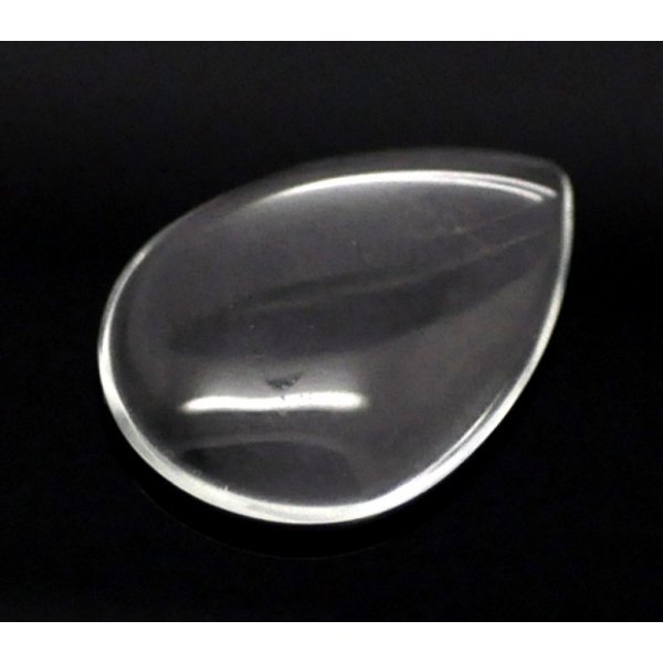 Caboch&atilde;o Gota 18 x 25 mm em vidro transparente rebarbado N&deg;25