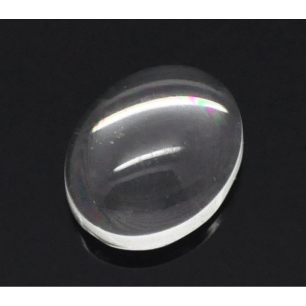 Caboch&atilde;o oval 08 x 10 mm em vidro transparente rebarbado N&deg;15 por 2 pe&ccedil;as