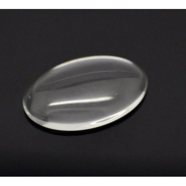 Caboch&atilde;o oval de 25 x 35 mm em vidro transparente rebarbado N&deg;20