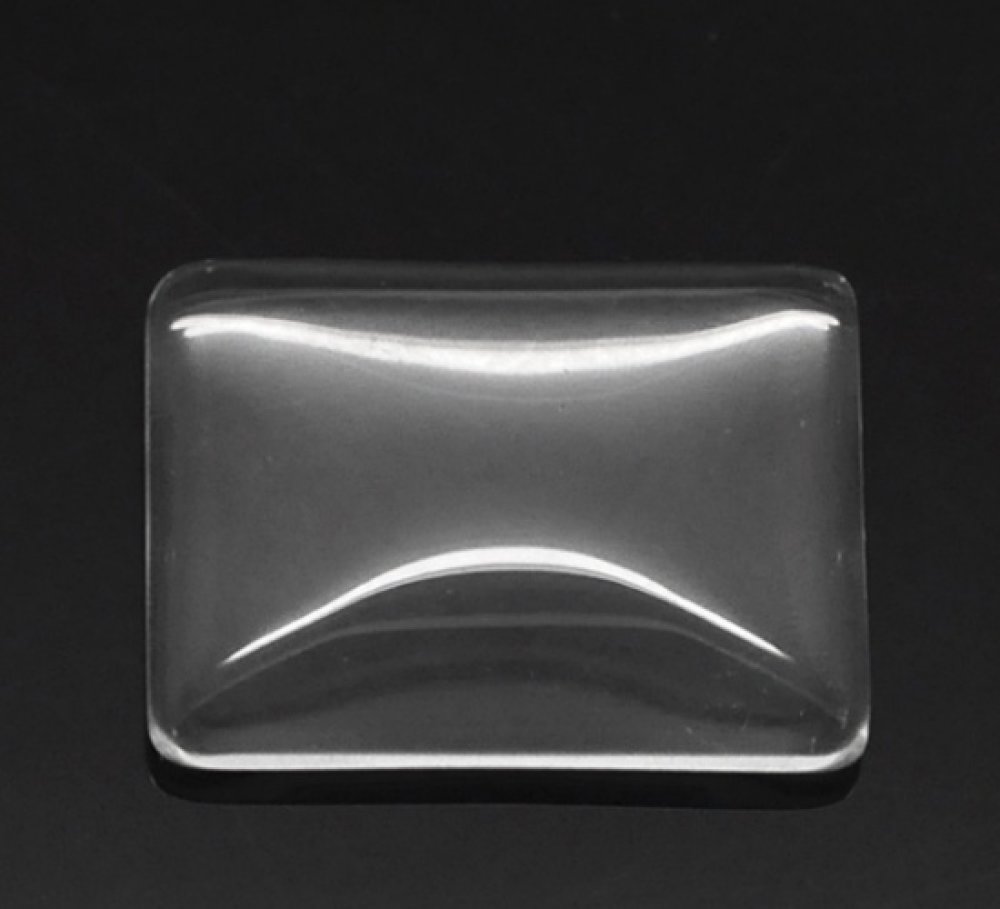Cabochão Rectângulo 18 x 25 mm em vidro transparente rebarbado N°29