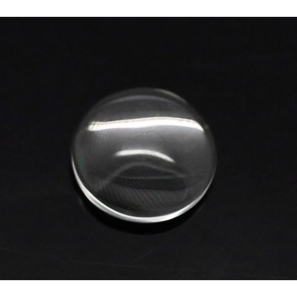 Caboch&atilde;o redondo de 12 mm em vidro transparente com rebarba N&deg;03