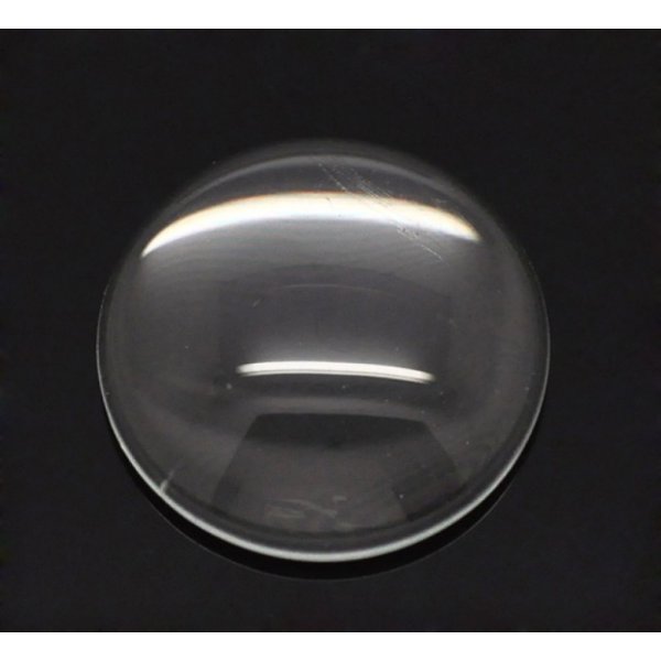 Caboch&atilde;o redondo de 14 mm em vidro transparente rebarbado N&deg;04