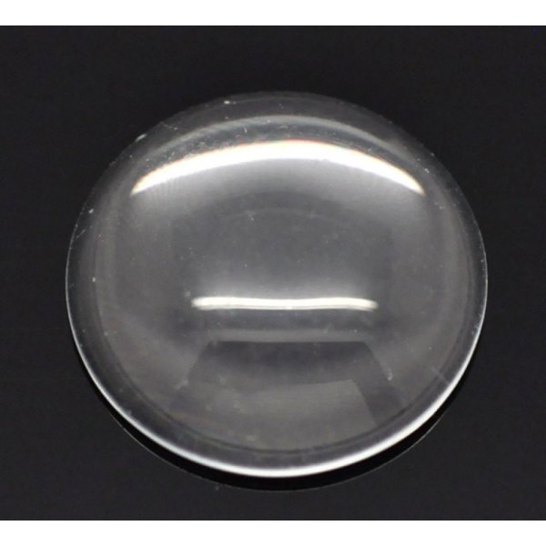 Caboch&atilde;o redondo de 16 mm em vidro transparente rebarbado N&deg;06