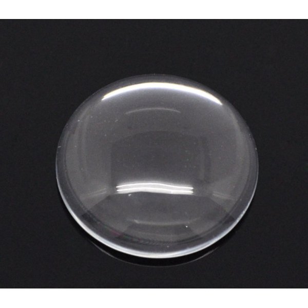 Caboch&atilde;o redondo de 25 mm em vidro transparente com rebarba N&deg;11 standard
