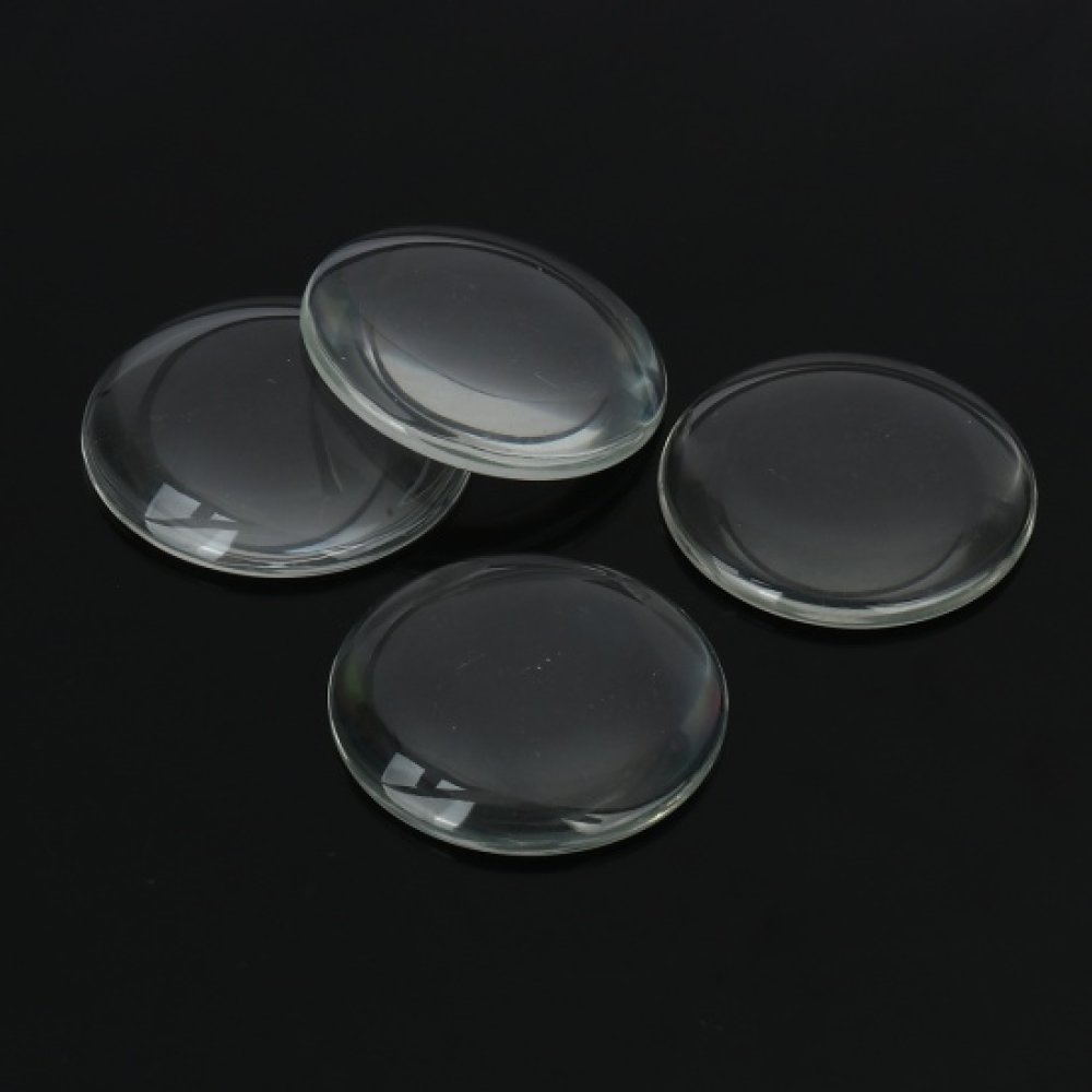 Cabochão redondo 58 mm em vidro transparente