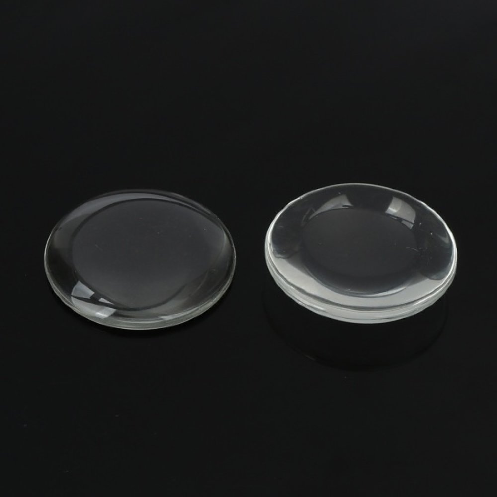 Cabochão redondo 58 mm em vidro transparente