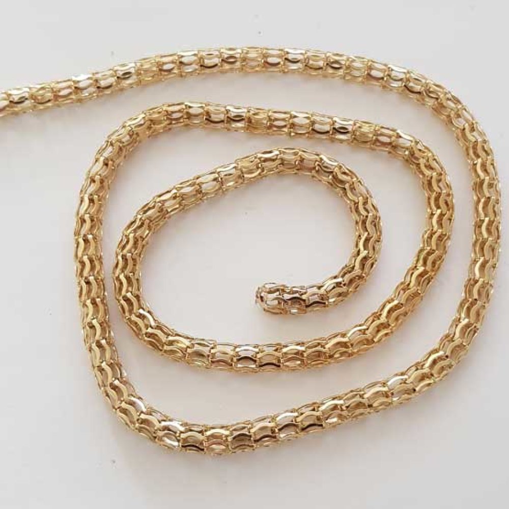 Corrente tubo de rede 6 mm Ouro