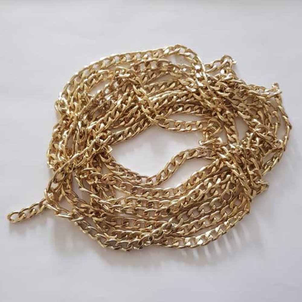 Pulseira de corrente dourada plana (qualidade superior)