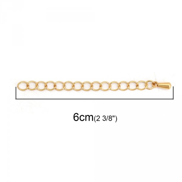 Extens&atilde;o de corrente para colar em a&ccedil;o inoxid&aacute;vel 6 cm N&deg;03 Gold