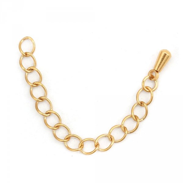 Extens&atilde;o de corrente para colar em a&ccedil;o inoxid&aacute;vel 6 cm N&deg;03 Gold