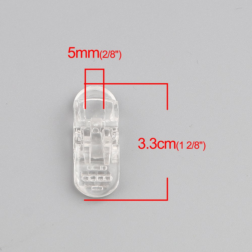 Clips Máscara transparente 3,3cm x 1,3cm x 10 unidades