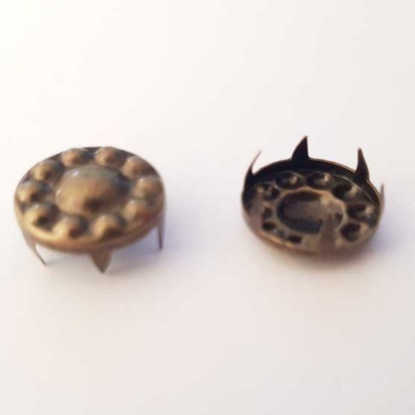 Clous rivet &agrave; griffes Rond 14 mm Bronze 10 pi&egrave;ces