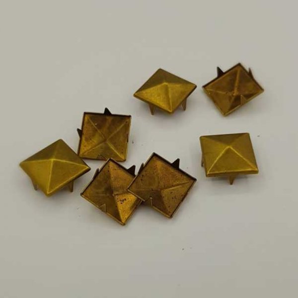 Clous rivet &agrave; griffes Carr&eacute; 12 mm Bronze 20 pi&egrave;ces