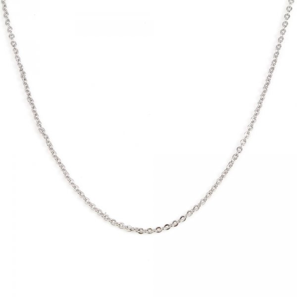 Collier N&deg;01 Plaqu&eacute; Platine Maille For&ccedil;at 47 cm