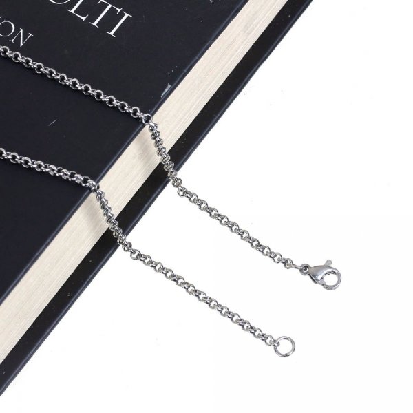 Coleira N&deg;04-02 em malha de a&ccedil;o inoxid&aacute;vel Jaseron de 51 cm