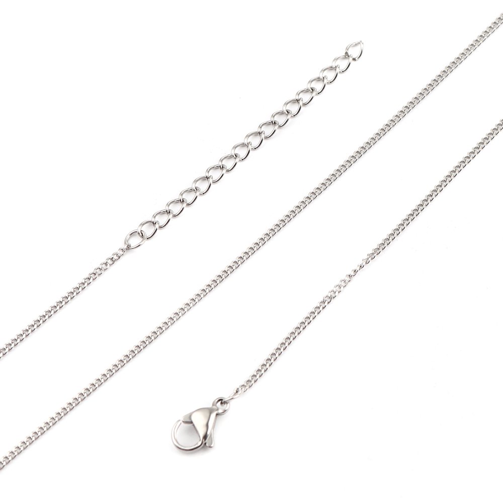 Colar N°05-02 em aço inoxidável, malha de cavalo de 45 cm (18")