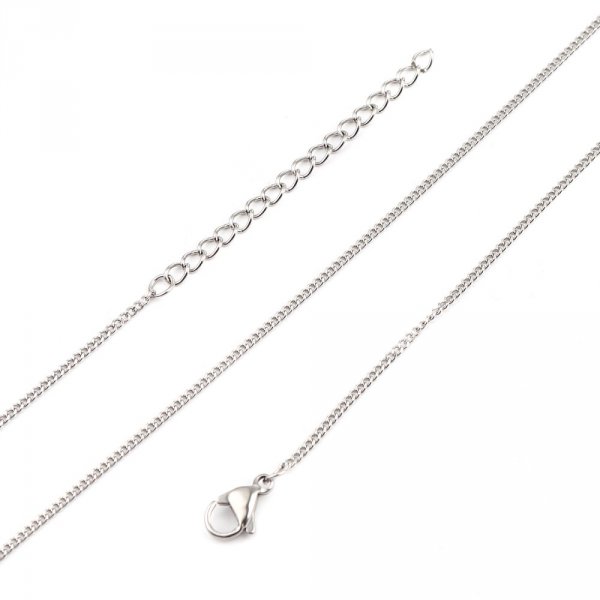 Colar N&deg;05-02 em a&ccedil;o inoxid&aacute;vel, malha de cavalo de 45 cm (18")