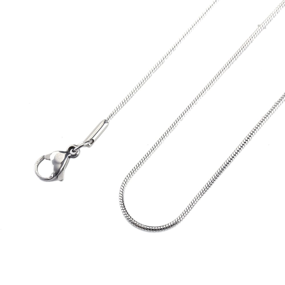 Colar N.º 09 em corrente de cobra de aço inoxidável 51 cm