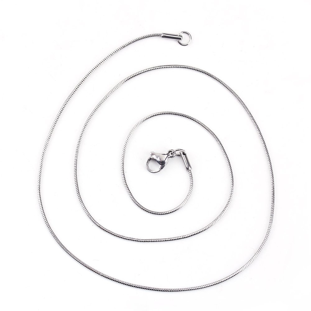 Colar N.º 09 em corrente de cobra de aço inoxidável 51 cm