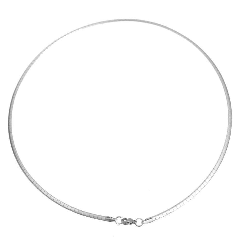 Colar N°10 em malha rectangular de aço inoxidável de 45 cm