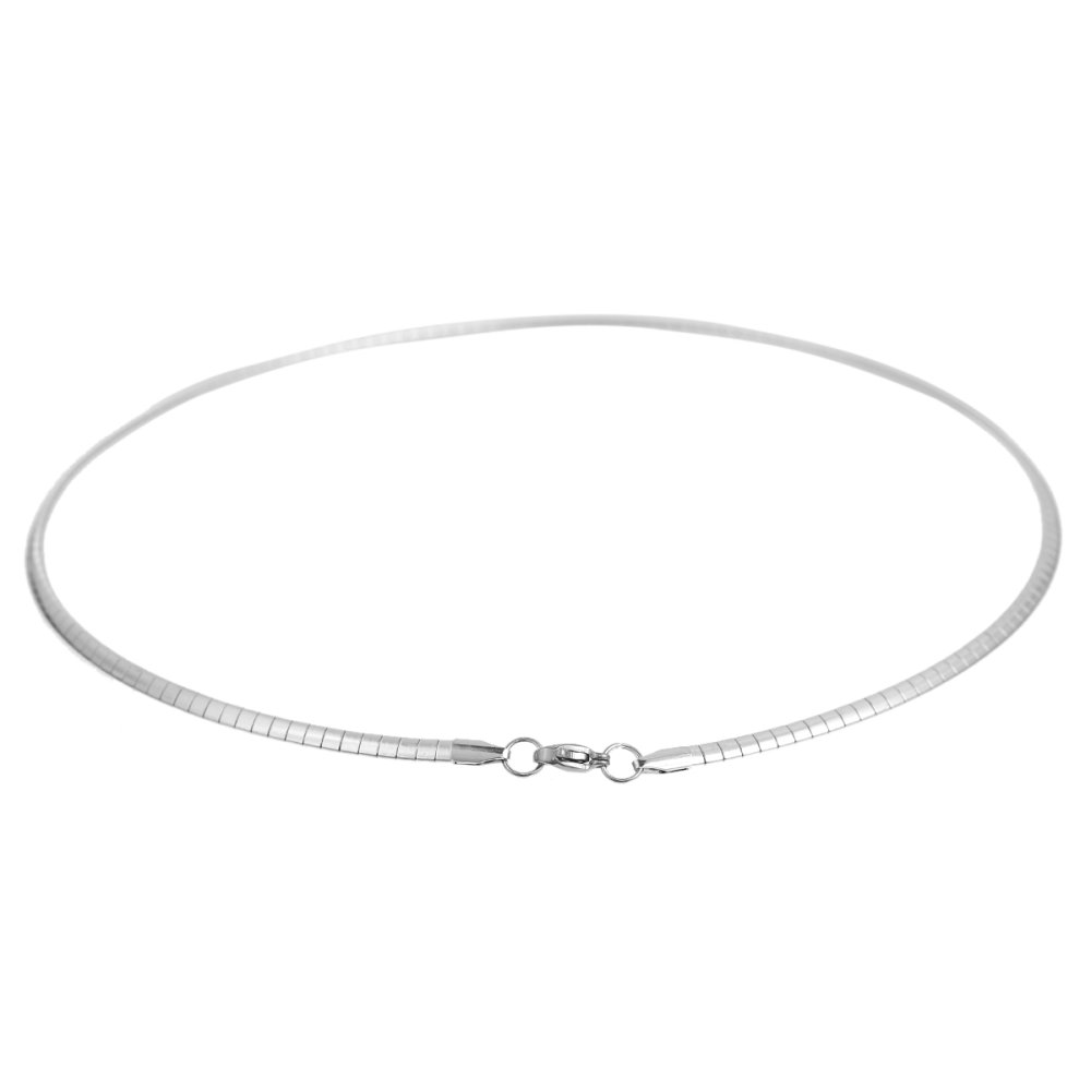 Colar N°10 em malha rectangular de aço inoxidável de 45 cm