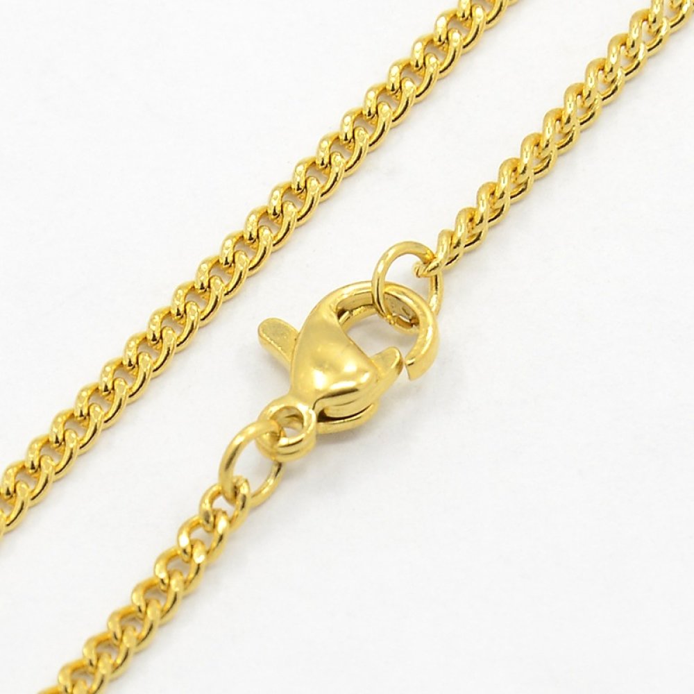 Colar N°14 em aço inoxidável 50 cm Ouro