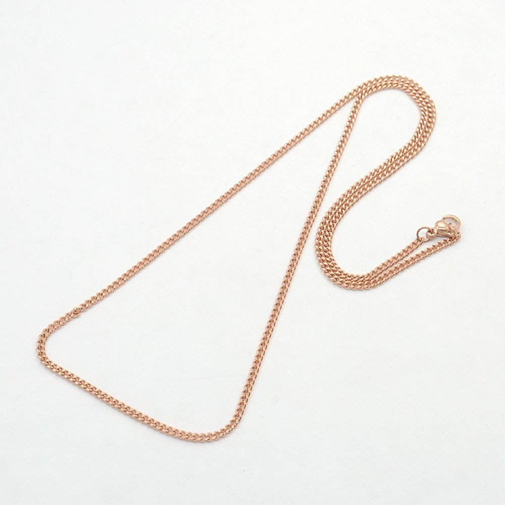 Colar N°14 em aço inoxidável 50 cm (22") Ouro rosa