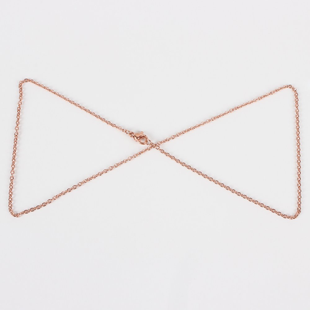 Colar N°15 em aço inoxidável 45 cm (18,5") Ouro rosa